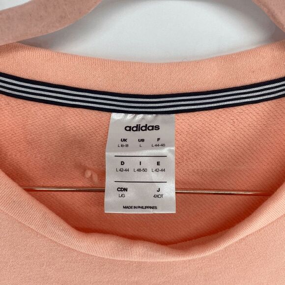 Adidas Women's Light Pink Long Sleeve Pullover Sweatshirt Size Large - Picture 2 of 5